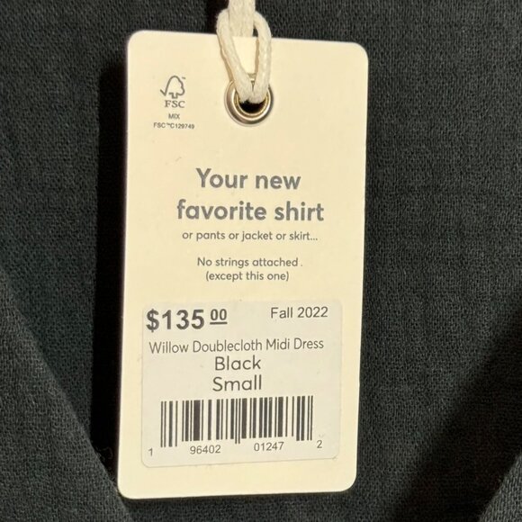 Marine Layer Willow Doublecloth Midi Black Button-Down Midi Dress Small - Picture 4 of 7